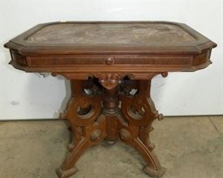 LG WALNUT CHOC. MARBLE TABLE 