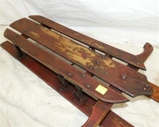 VIEW 2 CLOSEUP PRIM. WOODEN SLED 