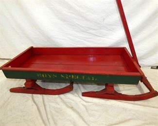 44X12 EARLY WOODEN BOYS SLED 
