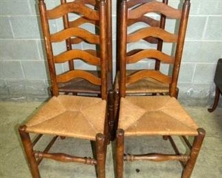 SET 4 LADDER BACK CHAIRS 
