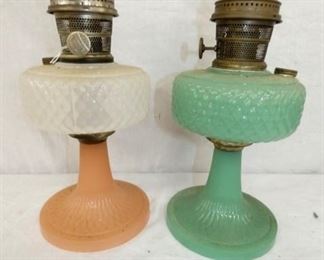 VIEW 2 WAFFLE ALADDIN OIL LAMPS 
