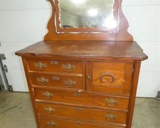 VIEW 2 OAK HIGHBOY BEV. MIRROR 