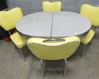 1950'S 5PC. CROME TABLE SET 