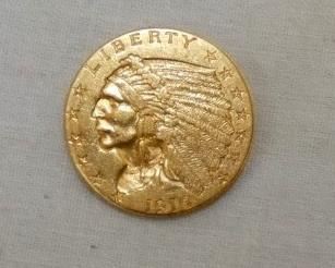 1910 GOLD $2 1/2 INDIAN HEAD 