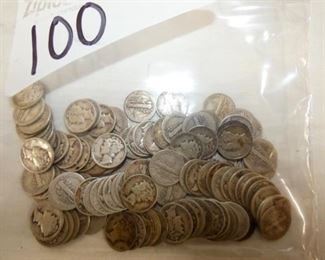 100 SILVER ROSEVELT DIMES 