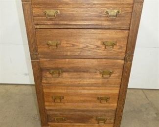 5 DRAWER OAK HIGHBOY 