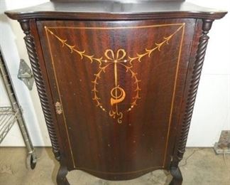 MAH. QUEEN ANN RECORD CABINET 