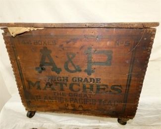 24X13 WOODEN A&P MATCHES BOX 