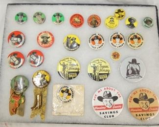 HOPALONG CASSIDY VARIOUS BUTTONS 