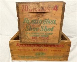 20G./22LR REMINGTON WOODEN AMMO BOXES 