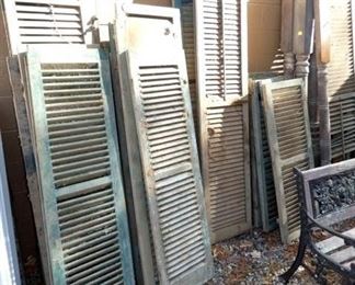 SEVERAL EARLY WOODEN SHUTTERS 