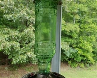 Unique glass hummingbird feeder