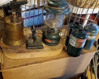 blow torch, Coleman lantern, butane tanks