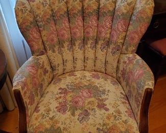 lovely antique floral accent chair