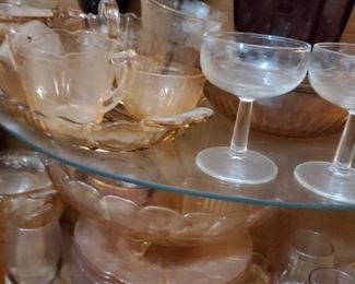 pink depression glass