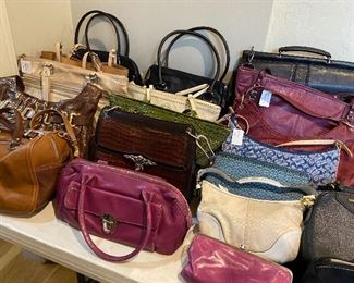 Designer handbags.