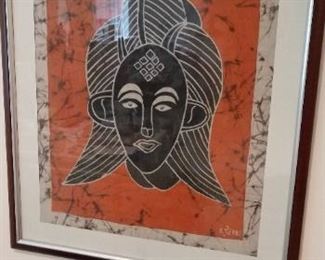 THERE ARE QUITE A FEW BEAUTIFUL FRAMED BATIKS BY PIERRE A