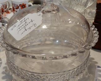 WHAT A PRETTY ANTIQUE COMPOTE OR COOKIE CONTAINER