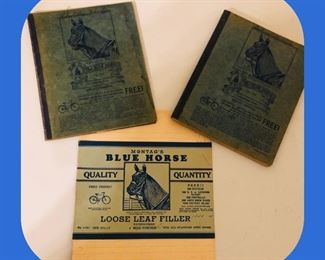 Vintage blue horse notepads and notebook paper