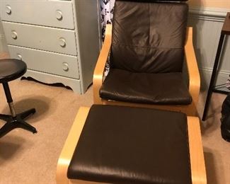 Contemporary chair and ottoman from IKEA