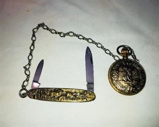 Pocket watch with pocket knife