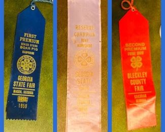 1950’s fair ribbons. Macon Ga and Bleckley Co