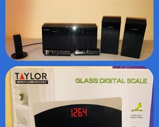 Sony speaker system with remote control
NIB Taylor digital scales