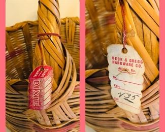 Cool original tag on this vintage basket