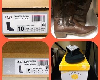NIB UGG boots size 10 and size 9 /boots/NIB yellowbox size 7.5 plus many pairs of yellowbox gently used.