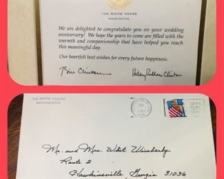 Clinton era letter and envelope from the White House