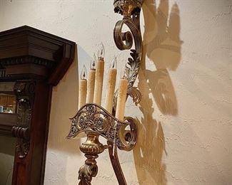 Antique pair of sconces from an old theater. Really fabulous and one of a kind.