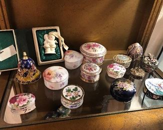 snow babies and lots of trinket boxes- many signed 