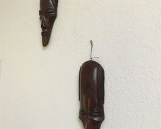 African Masks ( approx: 13in x 4in each)