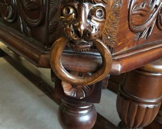 Antique library/foyer table. Great detail wood work!