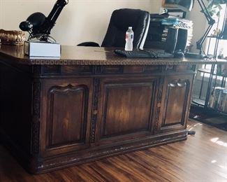 Beautiful wood attorney’s desk.