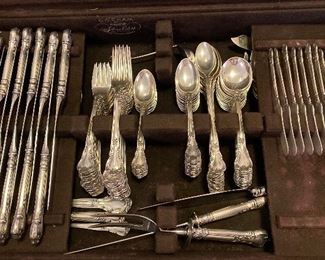 Large set of Gorham Chantilly sterling flatware