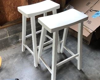 Pair of bar stools. 1 has a cracked bar across the long side where your feet would be. Asking $30 for the pair.