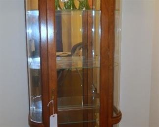 Curio cabinet with lighting,  Glass shelves