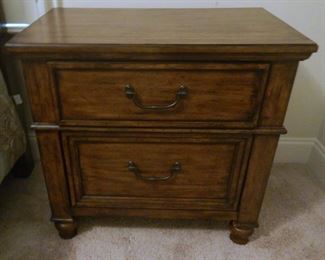 Aged Brandy bedside table from Haverty's  There are two of these and they match the king size bed and bench