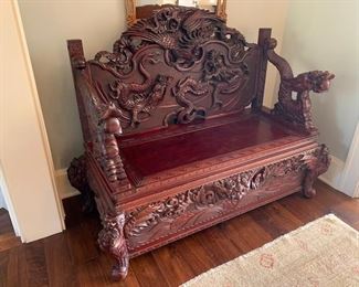 19th c. Rare Chinese Bench with Storage