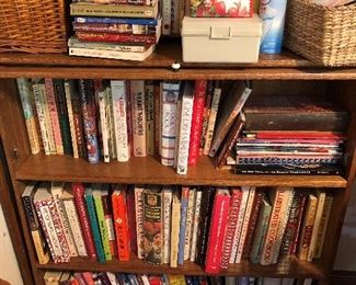 Cookbooks, shelf, vintage cookooks