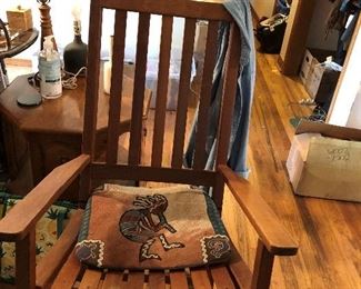 Rocking chair, lamps