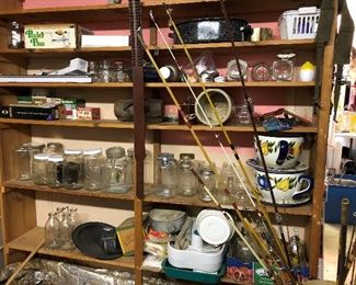 Garage is full of tools, camping, fishing