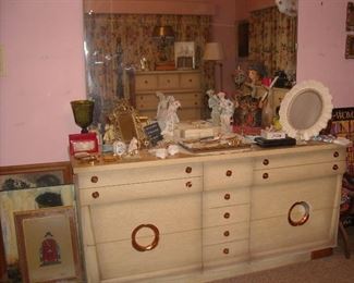 Second bedroom also has a very nice  blonde dresser, full size bed, night stands and chest.  Excellent condition.