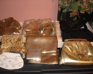 Large collection of Whiting Davis evening bags.  Some new in the box.