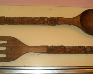 50s wall decor - large fork and spoon