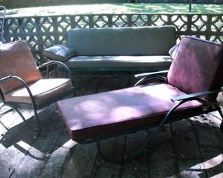 50s patio furniture - lounge chair, glider, side chair