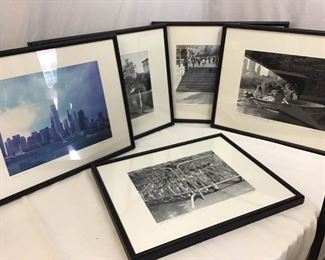 Framed BW Photos NY  Chicago Signed