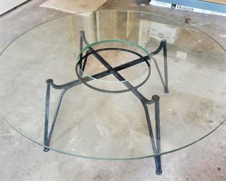 MCM Wrought Iron Glass Table
