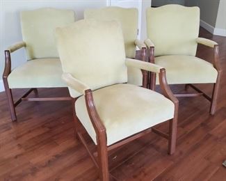 Set 4 Chartreuse Armchairs